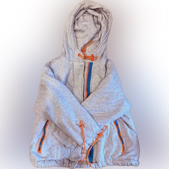 Free People Cozy Campfire Oversized Heavy-Duty Zip-Up Jacket in HEATHER GREY - Picture 4 of 9